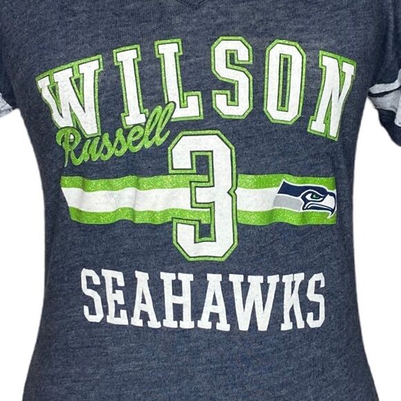 Majestic Seahawks Wilson Jersey Tee Shirt Woman’s Size M - Picture 2 of 5